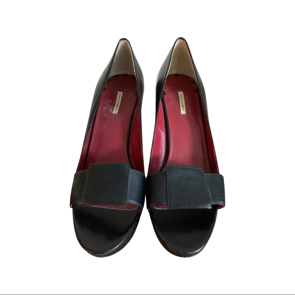 Platform Black leather heels